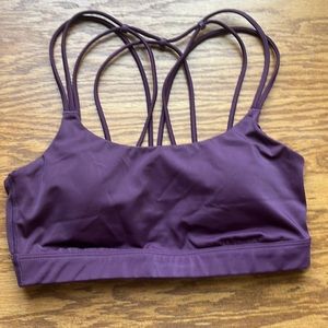 Wine all in motion sports bra, size small